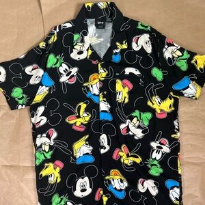 Disney Men's Black Shirt with Colorful Character Print